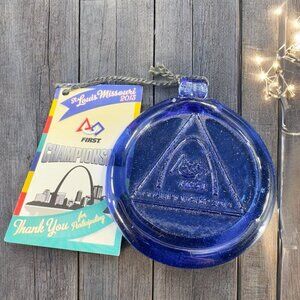 Hand Crafted Glassworks Southern N H Cobalt Blue Ornament Sun Catcher With Tag